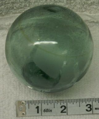 So961 Authentic Japanese Glass Fishing Float Light Green Marked D.  G.  B.  3 1/4 "