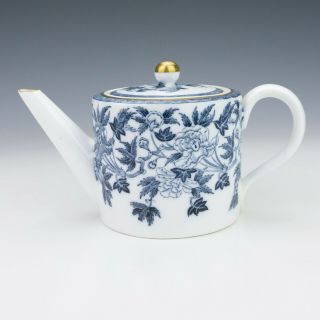 Antique Wedgwood China - Indigo Blue & White Transferware Teapot - Unusual