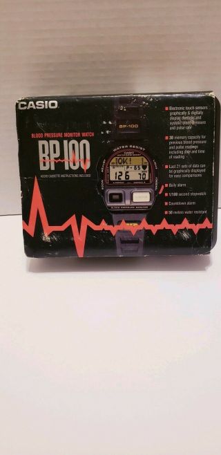 Casio Bp100 Blood Pressure Monitor Watch Box & Cassette Only No Watch
