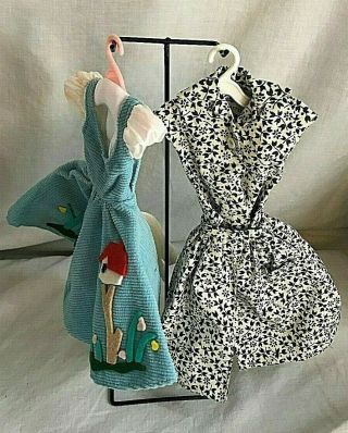 1960s Vintage Barbie Doll 2 Dresses With Clothing Outfit Mattel