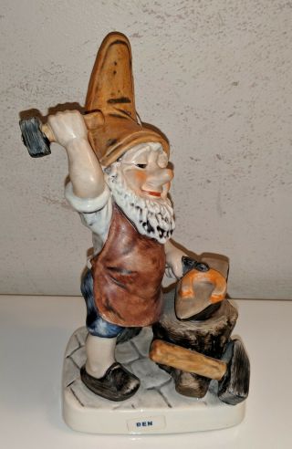 Goebel Co - Boy 17 539 - 19 Ben The Blacksmith Tm6 Figurine Gnome Germany Signed