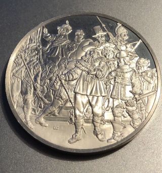 Genius Of Rembrandt Sterling Silver Proof Medal The Night Watch