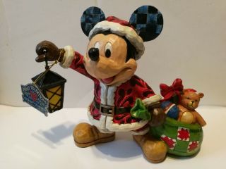 Walt Disney Showcase Jim Shore Spirit Of Christmas Mickey Mouse W/lantern & Box