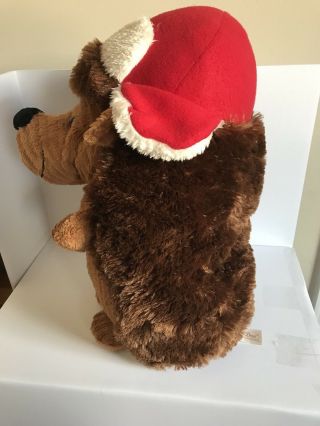 Dan Dee Hedge Hog Plush Vintage Brown Ground Hog Flap Hat 16 