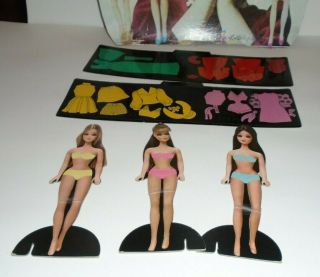 Vintage Dawn Doll colorforms parts and cardboard cut out lid sign 3