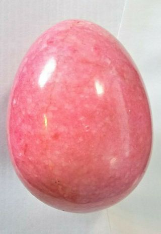 Pink Polished Marble Marbleized Decorative Egg - 3 Inch 9.  7oz/276g
