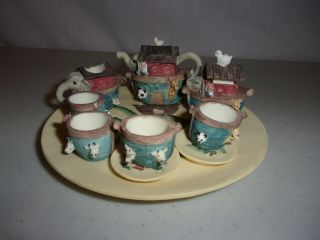 10 Piece Miniature Mini Tea Set Resin Noah 