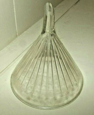 Vtg Antique W.  T.  Co Apothecary Pharmacy Ribbed Glass Funnel 8 Oz