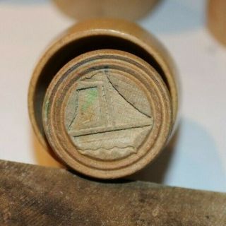Old Butter Mold Or Stamp Sailboat 1 1/8 " Dia.