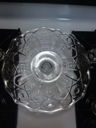 Antique Vintage Pressed Clear Glass Cake Plate Pedestal Cake Plate tear drop 2