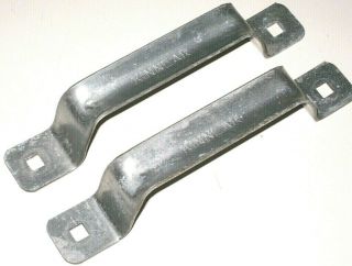 Pair Vintage Push Pull Door Gate Steel Handles Large Industrial Drawer Pulls