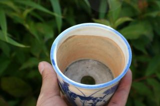 Chinese Japanese Porcelain Blue and White Small Flower Plant Pot 3