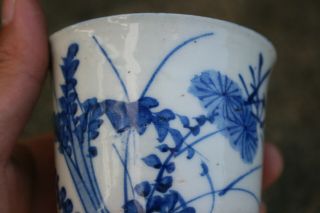 Chinese Japanese Porcelain Blue and White Small Flower Plant Pot 4