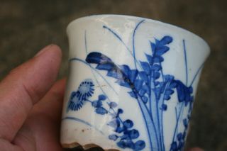 Chinese Japanese Porcelain Blue and White Small Flower Plant Pot 5