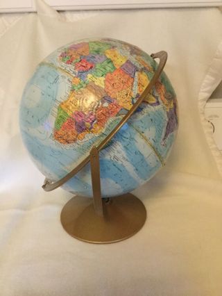 Vintage Replogle World Nation Series 12” Globe Leroy Toman Raised Relief Ussr