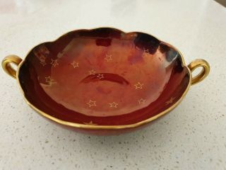 Antique Vintage Small Carlton Ware Rouge Royale Handpainted Stars Web Small Bowl
