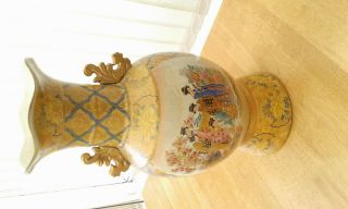 Large Antique Japanese Satsuma Vase 18 Inches High 8 Inches Widest Part