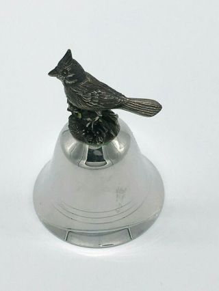 Danbury Bell Silverplate Pewter Songbird Bell Cardinal Redbird Bird