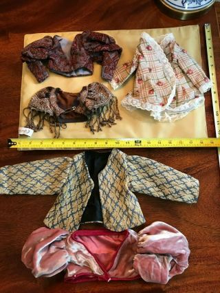 5 Antique Style Fashion Doll Jackets For French Or German Bisque Dolls