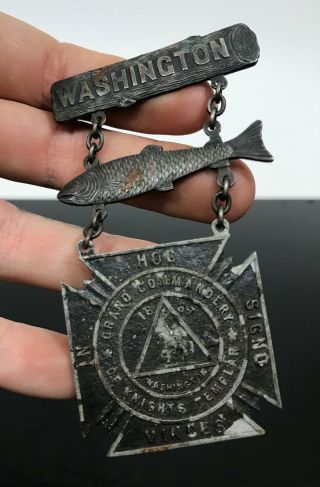Antique Washington Grand Commandery Knights Templar Medal Badge