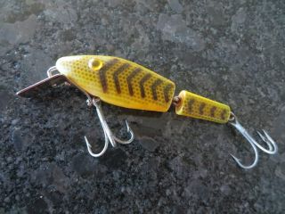 Vintage L&s Bassmaster Sinker Jointed Minnow - Yellow & Brown - 4 Inch