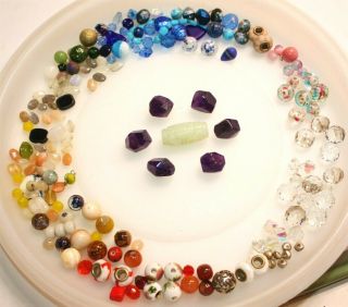 290 Mostly Vintage Art Glass,  Metal,  Crystal,  Rhine,  Gemstone Beads & More 