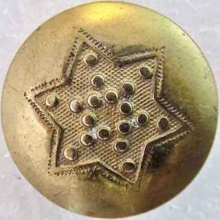 Antique 1823 - 38 Golden Age Button Star Of David Rich Gold Colour 13/16 "