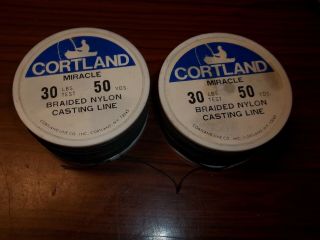 2 Rolls Cortland Miracle 30 Lb Test 50 Yd Braided Nylon Casting Line