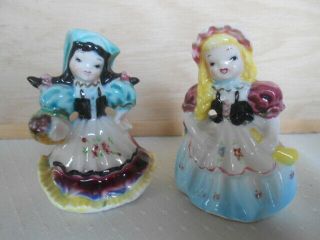 Vintage A Quality Product Japan Girl Doll Salt And Pepper Shakers Swiss Italian