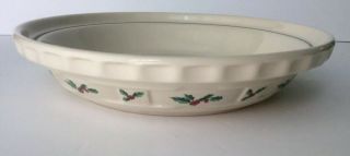 Longaberger Pottery Woven Traditions Holly Pie Plate Usa