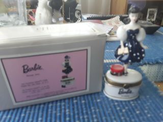 Barbie " Gay Paresienne " Porcelain Hinged Trinket Box By Midwest Of Cannon Falls