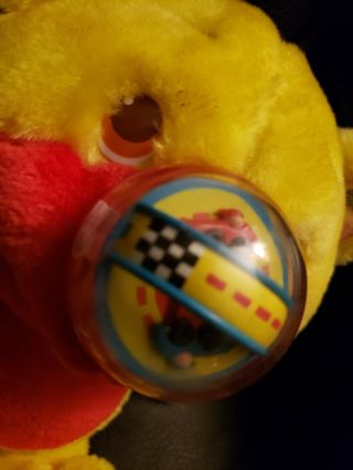 Nosy Bear Plush Yellow Hotrod Racecar Bubble Nose 1987 Playskool Stuffed Teddy 5