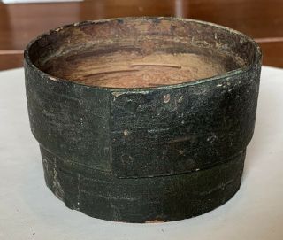Small Antique Primitive Pantry Box Or Measure Part In Old Green Paint