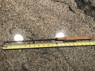 Old 21” Ice Fishing Rod / Pole With Wooden Handle.