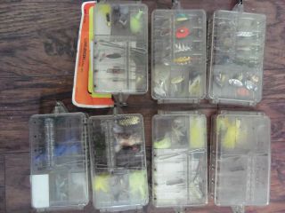 Vintage Old Stock 7 Luhr - Jensen Pocket Pal Tackle Box With Lures & Flies
