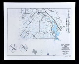 Texas Map - Live Oak County George West Lake Corpus Christi Oil Fields Oakville