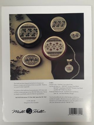 Two BORDERS IN BEADS Mill Hill Cross Stitch Pattern booklets.  PASTEL & ANTIQUE 3
