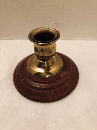 Wood & Brass Candle Holder