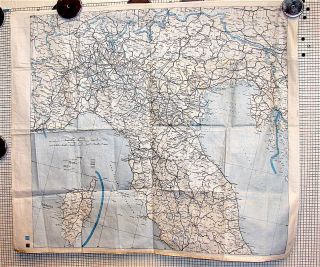 Vintage Cloth Map of Italian Boot and Cyprus - - - - Military???? 2