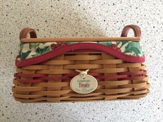Longaberger Treats 2002 Tree Trimming Basket,  Liner,  Lid,  Protector And Tie On