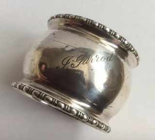 Antique Hallmarked 1919 Solid Silver Napkin Ring By Martin Hall & Co Ltd.
