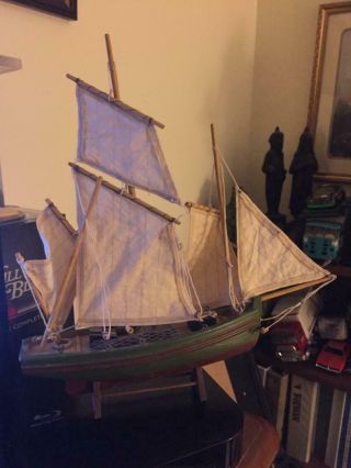 Vintage Wooden Nautical Sail Boat Decor