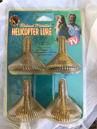 Vintage Roland Martin’s Helicopter Lure Glitter Set Of 4 As Seen On Tv