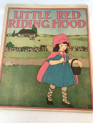 Antique 1920s Little Red Riding Hood Book - Large - Full Color Pages