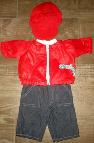Vintage Cabbage Patch Kids Doll Outfit Red Windbreaker Shirt Denim Jeans Hat