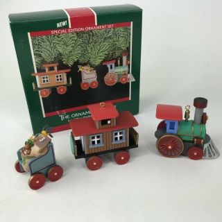 Hallmark Ornament Christmas The Ornament Express Train Set Of 3 1989