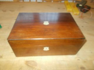 Vintage 10 1/2 Inch Long Large Wood Jewellery Box