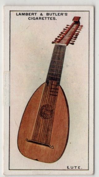 1600 Lute By Venere Of Padua Music Stringed Instrument 1920s Ad Trade Card
