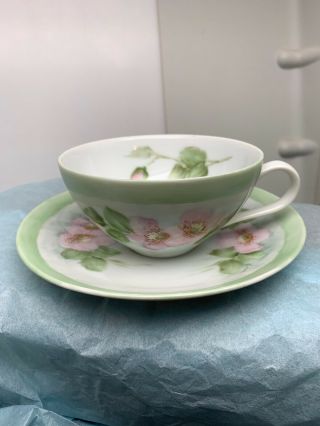 Vintage Tea Cup And Saucer Signed By Artist Claire Sn 073