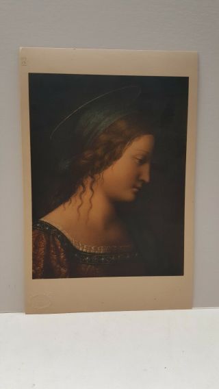Vintage Lithograph Art Print Close Up Of Saint Catherine Raphael